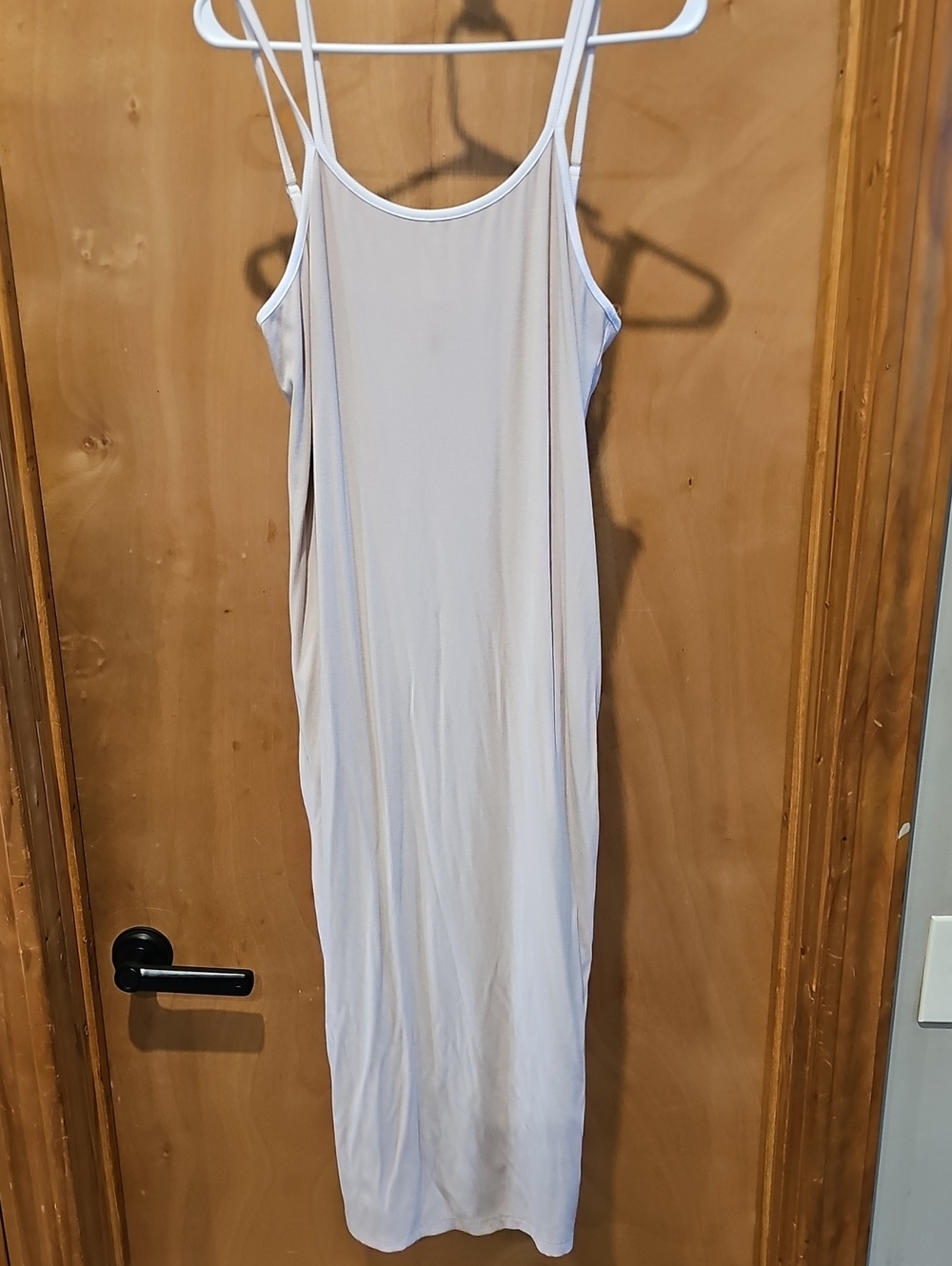 Pinkblush Maternity Beige Contrast Double Strap Midi Dress